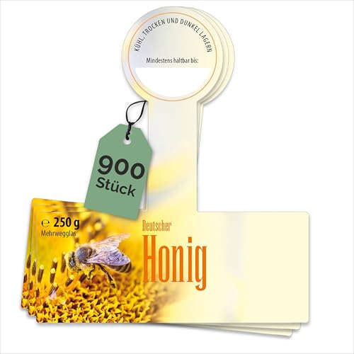 Apoidea – Honig Etiketten 250 g mit Gewährverschluss nassklebend – 900 Stück zum Stempeln/Etiketten Honiggläser/Honig Aufkleber für selbstgemachten Honig/Honigetiketten für Honiggläser Apoidea – Honig Etiketten 250 g mit Gewährverschluss nassklebend – 900 Stück zum Stempeln/Etiketten Honiggläser/Honig Aufkleber für selbstgemachten Honig/Honigetiketten für Honiggläser von Apoidea