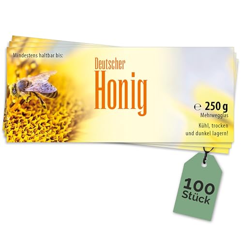 Apoidea – Honig Etiketten 250 g nassklebend – 100 Stück zum Stempeln/Etiketten Honiggläser/Honig Aufkleber für selbstgemachten Honig/Honigetiketten für Honiggläser Apoidea – Honig Etiketten 250 g nassklebend – 100 Stück zum Stempeln/Etiketten Honiggläser/Honig Aufkleber für selbstgemachten Honig/Honigetiketten für Honiggläser von Apoidea