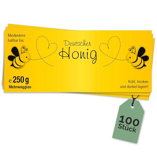 Apoidea – Honig Etiketten 250 g nassklebend – 100 Stück zum Stempeln/Etiketten Honiggläser/Honig Aufkleber für selbstgemachten Honig/Honigetiketten für Honiggläser Apoidea – Honig Etiketten 250 g nassklebend – 100 Stück zum Stempeln/Etiketten Honiggläser/Honig Aufkleber für selbstgemachten Honig/Honigetiketten für Honiggläser von Apoidea