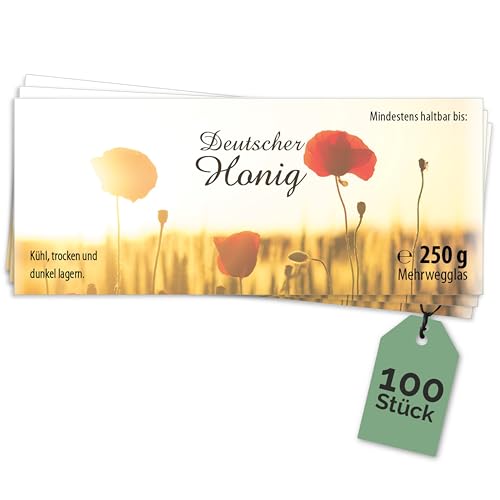Apoidea – Honig Etiketten 250 g nassklebend – 100 Stück zum Stempeln/Etiketten Honiggläser/Honig Aufkleber für selbstgemachten Honig/Honigetiketten für Honiggläser Apoidea – Honig Etiketten 250 g nassklebend – 100 Stück zum Stempeln/Etiketten Honiggläser/Honig Aufkleber für selbstgemachten Honig/Honigetiketten für Honiggläser von Apoidea