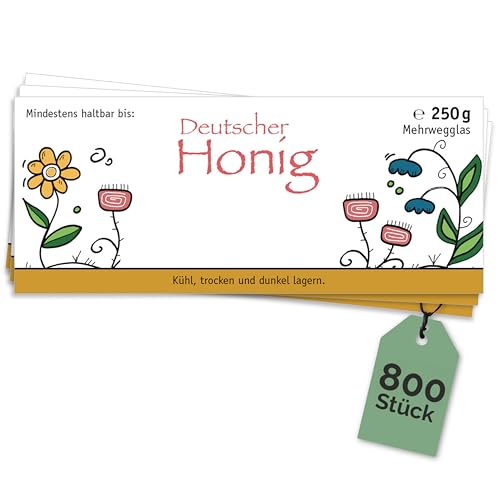 Apoidea – Honig Etiketten 250 g nassklebend – 800 Stück zum Stempeln/Etiketten Honiggläser/Honig Aufkleber für selbstgemachten Honig/Honigetiketten für Honiggläser Apoidea – Honig Etiketten 250 g nassklebend – 800 Stück zum Stempeln/Etiketten Honiggläser/Honig Aufkleber für selbstgemachten Honig/Honigetiketten für Honiggläser von Apoidea