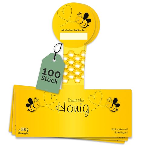 Apoidea – Honig Etiketten 500 g mit Gewährverschluss nassklebend – 100 Stück zum Stempeln/Etiketten Honiggläser/Honig Aufkleber für selbstgemachten Honig/Honigetiketten für Honiggläser Apoidea – Honig Etiketten 500 g mit Gewährverschluss nassklebend – 100 Stück zum Stempeln/Etiketten Honiggläser/Honig Aufkleber für selbstgemachten Honig/Honigetiketten für Honiggläser von Apoidea