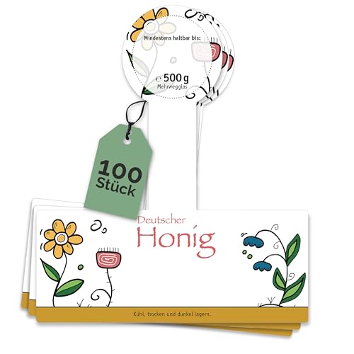 Apoidea – Honig Etiketten 500 g mit Gewährverschluss nassklebend – 100 Stück zum Stempeln/Etiketten Honiggläser/Honig Aufkleber für selbstgemachten Honig/Honigetiketten für Honiggläser Apoidea – Honig Etiketten 500 g mit Gewährverschluss nassklebend – 100 Stück zum Stempeln/Etiketten Honiggläser/Honig Aufkleber für selbstgemachten Honig/Honigetiketten für Honiggläser von Apoidea