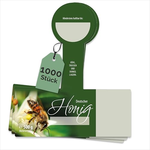 Apoidea – Honig Etiketten 500 g mit Gewährverschluss nassklebend – 1000 Stück zum Stempeln/Etiketten Honiggläser/Honig Aufkleber für selbstgemachten Honig/Honigetiketten für Honiggläser Apoidea – Honig Etiketten 500 g mit Gewährverschluss nassklebend – 1000 Stück zum Stempeln/Etiketten Honiggläser/Honig Aufkleber für selbstgemachten Honig/Honigetiketten für Honiggläser von Apoidea