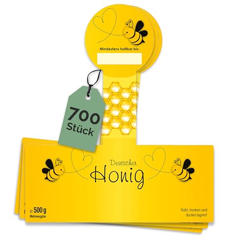 Apoidea – Honig Etiketten 500 g mit Gewährverschluss nassklebend – 700 Stück zum Stempeln/Etiketten Honiggläser/Honig Aufkleber für selbstgemachten Honig/Honigetiketten für Honiggläser Apoidea – Honig Etiketten 500 g mit Gewährverschluss nassklebend – 700 Stück zum Stempeln/Etiketten Honiggläser/Honig Aufkleber für selbstgemachten Honig/Honigetiketten für Honiggläser von Apoidea