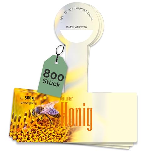 Apoidea – Honig Etiketten 500 g mit Gewährverschluss nassklebend – 800 Stück zum Stempeln/Etiketten Honiggläser/Honig Aufkleber für selbstgemachten Honig/Honigetiketten für Honiggläser Apoidea – Honig Etiketten 500 g mit Gewährverschluss nassklebend – 800 Stück zum Stempeln/Etiketten Honiggläser/Honig Aufkleber für selbstgemachten Honig/Honigetiketten für Honiggläser von Apoidea