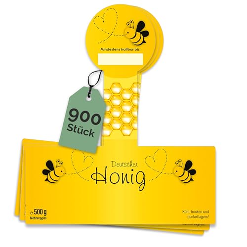 Apoidea – Honig Etiketten 500 g mit Gewährverschluss nassklebend – 900 Stück zum Stempeln/Etiketten Honiggläser/Honig Aufkleber für selbstgemachten Honig/Honigetiketten für Honiggläser Apoidea – Honig Etiketten 500 g mit Gewährverschluss nassklebend – 900 Stück zum Stempeln/Etiketten Honiggläser/Honig Aufkleber für selbstgemachten Honig/Honigetiketten für Honiggläser von Apoidea