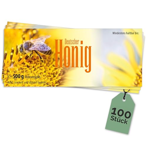 Apoidea – Honig Etiketten 500 g nassklebend – 100 Stück zum Stempeln/Etiketten Honiggläser/Honig Aufkleber für selbstgemachten Honig/Honigetiketten für Honiggläser Apoidea – Honig Etiketten 500 g nassklebend – 100 Stück zum Stempeln/Etiketten Honiggläser/Honig Aufkleber für selbstgemachten Honig/Honigetiketten für Honiggläser von Apoidea