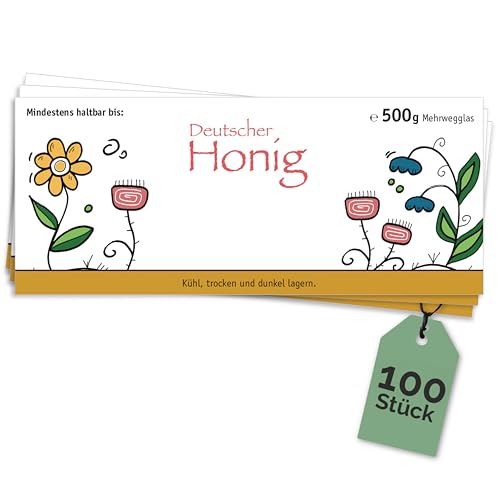 Apoidea – Honig Etiketten 500 g nassklebend – 100 Stück zum Stempeln/Etiketten Honiggläser/Honig Aufkleber für selbstgemachten Honig/Honigetiketten für Honiggläser Apoidea – Honig Etiketten 500 g nassklebend – 100 Stück zum Stempeln/Etiketten Honiggläser/Honig Aufkleber für selbstgemachten Honig/Honigetiketten für Honiggläser von Apoidea