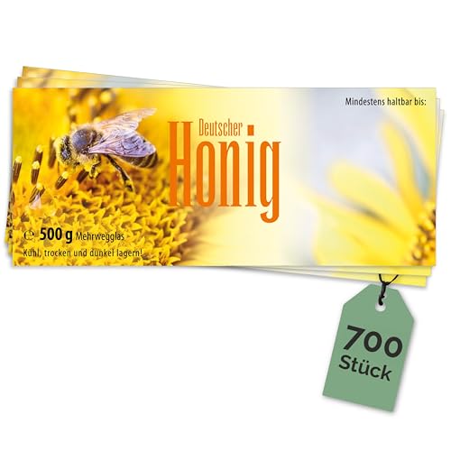 Apoidea – Honig Etiketten 500 g nassklebend – 700 Stück zum Stempeln/Etiketten Honiggläser/Honig Aufkleber für selbstgemachten Honig/Honigetiketten für Honiggläser Apoidea – Honig Etiketten 500 g nassklebend – 700 Stück zum Stempeln/Etiketten Honiggläser/Honig Aufkleber für selbstgemachten Honig/Honigetiketten für Honiggläser von Apoidea