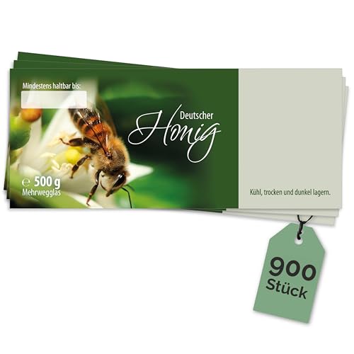 Apoidea – Honig Etiketten 500 g nassklebend – 900 Stück zum Stempeln/Etiketten Honiggläser/Honig Aufkleber für selbstgemachten Honig/Honigetiketten für Honiggläser Apoidea – Honig Etiketten 500 g nassklebend – 900 Stück zum Stempeln/Etiketten Honiggläser/Honig Aufkleber für selbstgemachten Honig/Honigetiketten für Honiggläser von Apoidea