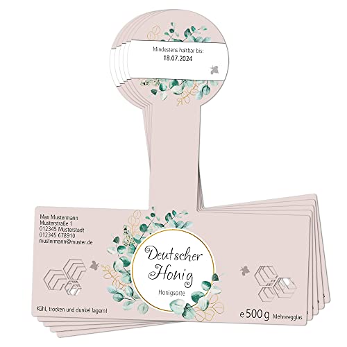 Apoidea – Honig Etiketten Cut-Out mit Gewährverschluss selbstklebend & personalisierbar - 100 Stück/Etiketten Honiggläser 500g / Honig Aufkleber für selbstgemachten Honig/Honigetiketten Apoidea – Honig Etiketten Cut-Out mit Gewährverschluss selbstklebend & personalisierbar - 100 Stück/Etiketten Honiggläser 500g / Honig Aufkleber für selbstgemachten Honig/Honigetiketten von Apoidea