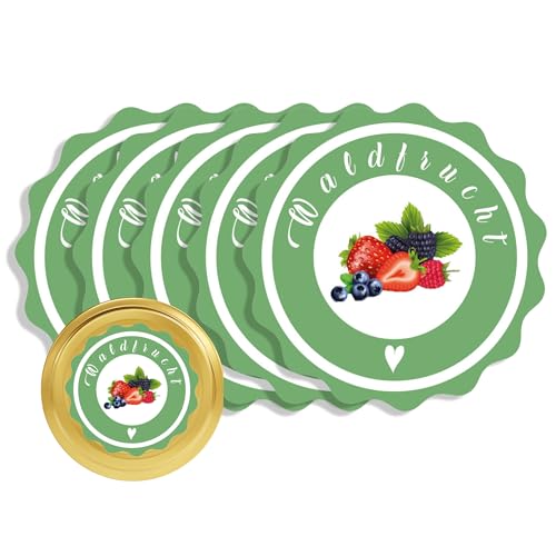 Apoidea – Marmeladen Etiketten selbstklebend 36 Stück/hochwertige Etiketten für Marmeladengläser/Aufkleber Marmeladengläser/Runde Etiketten selbstklebend Marmelade - Waldfrucht von Apoidea