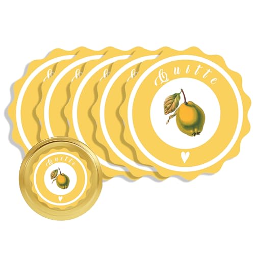Apoidea – Marmeladen Etiketten selbstklebend 48 Stück/hochwertige Etiketten für Marmeladengläser/Aufkleber Marmeladengläser/Runde Etiketten selbstklebend Marmelade - Quitte Apoidea – Marmeladen Etiketten selbstklebend 48 Stück/hochwertige Etiketten für Marmeladengläser/Aufkleber Marmeladengläser/Runde Etiketten selbstklebend Marmelade - Quitte von Apoidea