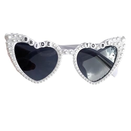 Apooke Herzförmige Sonnenbrille, Geschenk für die zukünftige Braut, Junggesellinnenabschied, Verlobungsdekoration, Brautjungfern, Gruppe, Junggesellinnenabschied, Einzelparty-Sonnenbrille von Apooke
