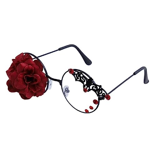 Apooke Rose Form Brille Cosplay Requisiten Mädchen Weiblich Gothic Brille Zubehör Gothic Brille Mädchen JK-Kostüm Animecosplay-Kostüm von Apooke