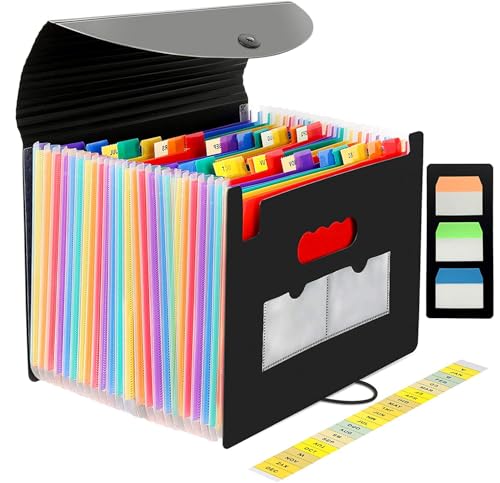 Aoonar Dokumentenmappe 24 Fächer, Fächermappe für A4-Format und Brief, Dokumenten-Organizer mit Etiketten, 24 Fächer Unterlage-Ordner Aoonar Dokumentenmappe 24 Fächer, Fächermappe für A4-Format und Brief, Dokumenten-Organizer mit Etiketten, 24 Fächer Unterlage-Ordner von Aoonar