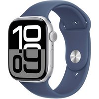 Apple Watch Series 10 46 mm Aluminium (GPS+Cellular) Sportarmband S/M  denim, silber von Apple