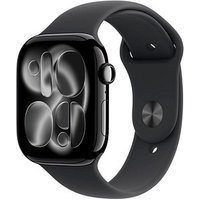 Apple Watch Series 11 46 mm Aluminium (GPS+Cellular) Sportarmband M/L  schwarz, diamantschwarz von Apple