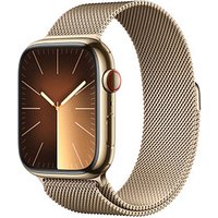 Apple Watch Series 9 45 mm Edelstahl (GPS+Cellular) Milanaise Loop  gold von Apple