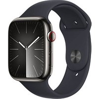 Apple Watch Series 9 45 mm Edelstahl (GPS+Cellular) Sportarmband S/M  schwarz, graphit von Apple