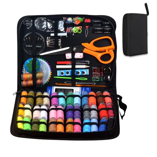 Professionelles Nähset mit 205 Teilen Premium Nähzubehör inkl. XL-Fadenspulen (38 Stück), 30 Nadeln Schneiderschere Ideal für Nähanfänger, Heimwerker, Reisen Notfall-Kits Nähkasten für Erwachsen von Applearwen