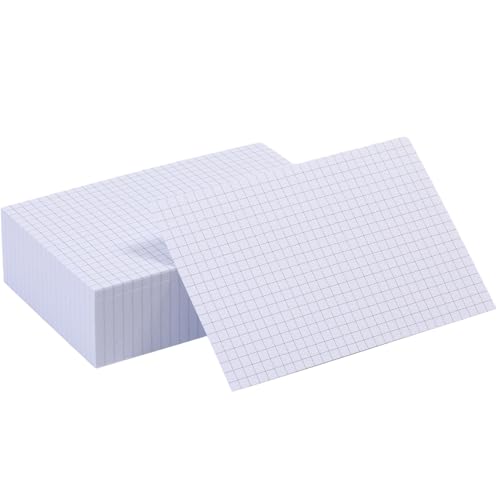 Karteikarten, 10,2 x 15,2 cm, doppelseitig dick, liniert, schwere Karteikarten für Studium, Schule, Zuhause und Büro, Weiß, 50 Stück von Apprabbr