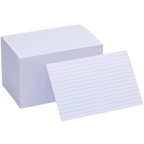 Linierte Karteikarten, 10,2 x 15,2 cm, doppelseitig liniert, schwer, liniert, Checklistenkarten, dicke Karteikarten für Studium, Schule, Zuhause und Büro (blaue Linie, 200 Stück) von Apprabbr