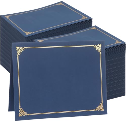 Urkundenhalter, Diplomumhüllen, Goldfolienrand, für Zertifikate in Briefgröße 21,6 x 27,9 cm, Marineblau, 100 Stück Urkundenhalter, Diplomumhüllen, Goldfolienrand, für Zertifikate in Briefgröße 21,6 x 27,9 cm, Marineblau, 100 Stück von Apprabbr