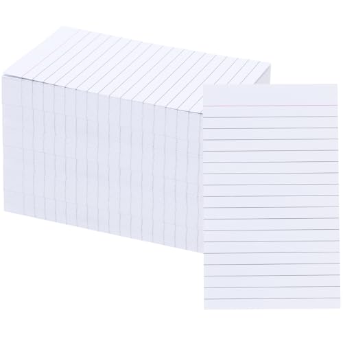 Vertikal linierte Karteikarten, 7,6 x 12,7 cm, doppelseitig liniert, schwer, liniert, Checkliste, dicke Rezeptkarten für Studium, Schule, Zuhause und Büro (Weiß, 300 Stück) von Apprabbr