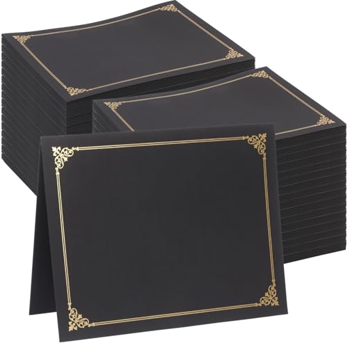 Zeugnishalter, Diplomumhüllen, Goldfolienbordüre, für Zertifikate in Briefgröße 21,6 x 27,9 cm, Schwarz, 100 Stück Zeugnishalter, Diplomumhüllen, Goldfolienbordüre, für Zertifikate in Briefgröße 21,6 x 27,9 cm, Schwarz, 100 Stück von Apprabbr