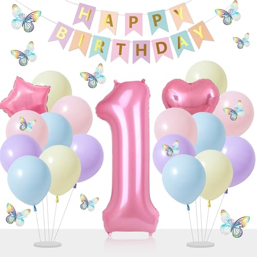 1 Geburtstag Deko für Mädchen Rosa Zahl 1 Folienballon Geburtstagsdekorationen Set mit Stern Herz Folienballons Banner für Mädchen 1 Jahr Alt Party Decor 1 Geburtstag Deko für Mädchen Rosa Zahl 1 Folienballon Geburtstagsdekorationen Set mit Stern Herz Folienballons Banner für Mädchen 1 Jahr Alt Party Decor von Apradas