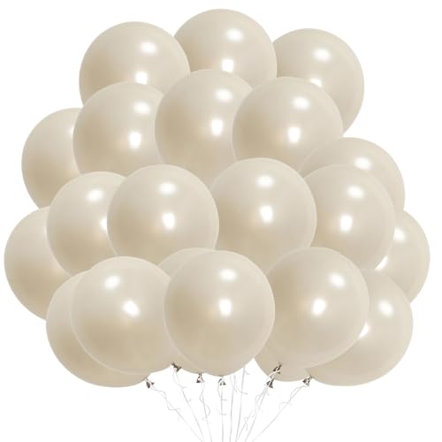 Sandweiße Luftballons, 45,7 cm, matt, Latexballon, neutrales Beige, für Geburtstag, Hochzeit, Jahrestag, Party-Dekoration (Perlsandweiß, 12 Stück - 45,7 cm) von Apradas