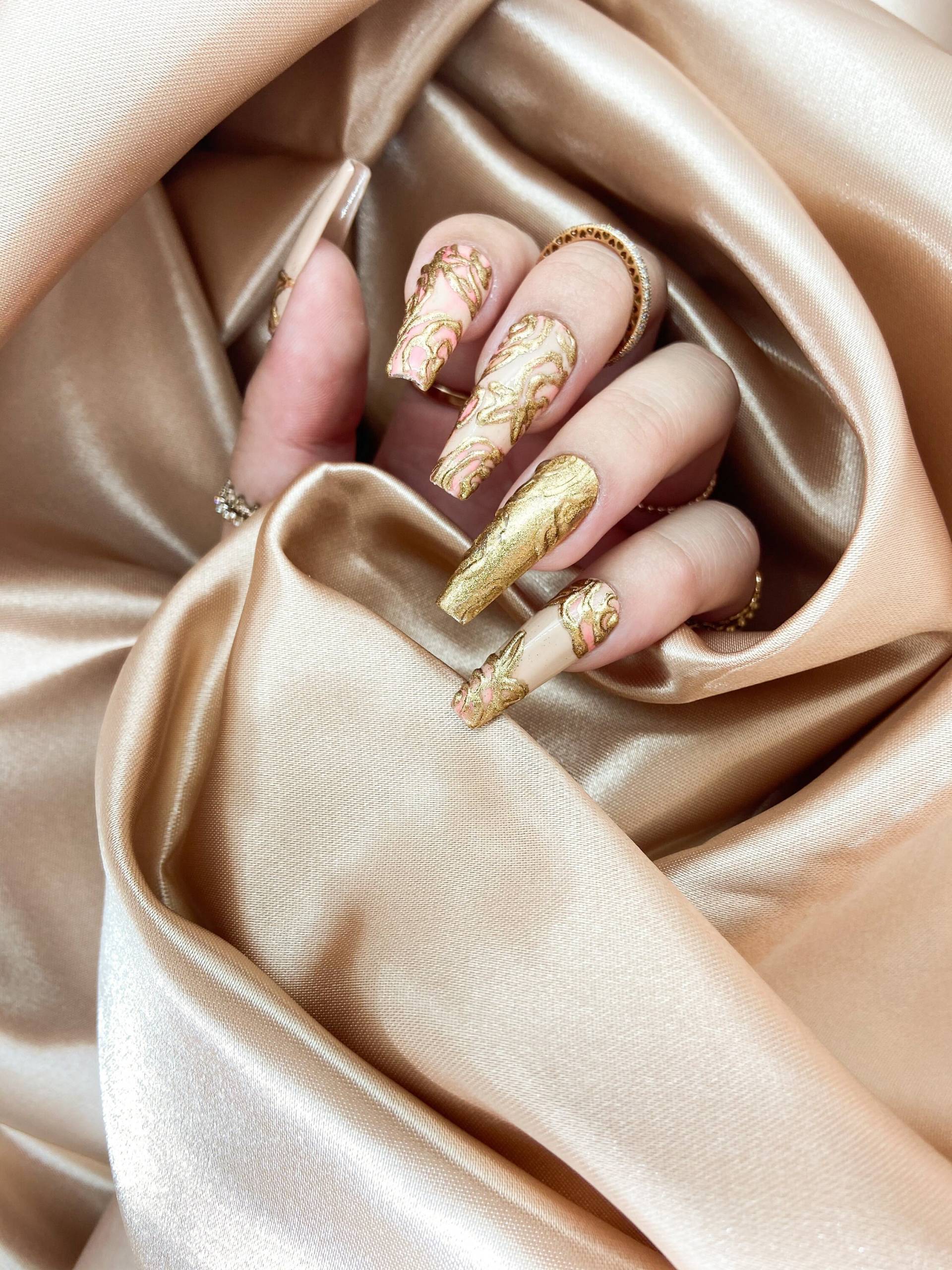 Vergoldete Rose Press On Nails von ApricusNails