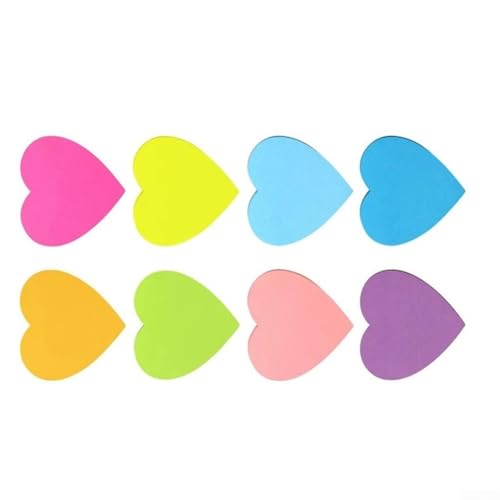 Aprilsunnyzone Haftnotizen mit Herzmotiv, für Schule, Büro, 7 x 7 cm, herzförmig, niedliche Haftnotizen, brillante Farben, Sammlung, 8 Stück Aprilsunnyzone Haftnotizen mit Herzmotiv, für Schule, Büro, 7 x 7 cm, herzförmig, niedliche Haftnotizen, brillante Farben, Sammlung, 8 Stück von Aprilsunnyzone