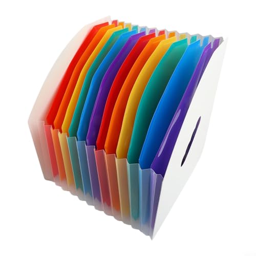 Effiziente Dokumenten-Aufbewahrungslösung, Fächermappe mit 13 Regenbogenfächern für A4-Ordner, zum Organisieren von Papieren (C) von Aprilsunnyzone
