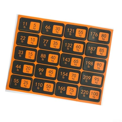 Essentielles Aufkleber-Set, um Gewichte auf verschiedenen Arten von Fitnessgeräten leicht zu identifizieren (A) von Aprilsunnyzone