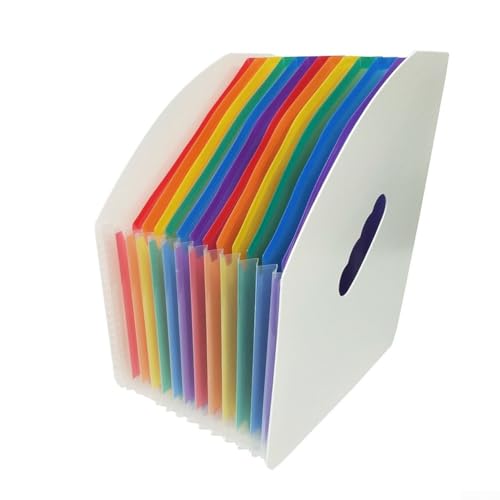 Fächermappe für den Schreibtisch mit 13 Taschen und 24 Registerkarten für A4-Dokumente, für Zuhause, Büro, Schule und Reiseorganisation (A) von Aprilsunnyzone