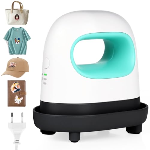 Mini Transferpresse, Apritsce Tragbare Heizpresse Maschine, Hitzepresse mit 3 Heizstufen, Presse Plotter für DIY T-Shirts Hüte Schuhe Taschen von Apritsce
