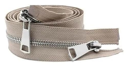 ApuaVireo&Co 5# Nähen Metall Nylon Reißverschlüsse Open-End Doppel Sliders 20-80cm Multicolor(Beige,Gold Zipper 40Cm) von ApuaVireo&Co
