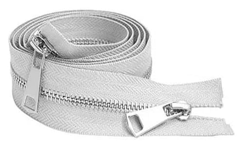 ApuaVireo&Co 5# Nähen Metall Nylon Reißverschlüsse Open-End Doppel Sliders 20-80cm Multicolor(Gris,Silver Zipper 20Cm) von ApuaVireo&Co