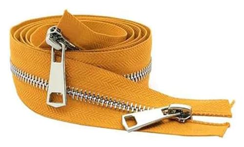 ApuaVireo&Co 5# Nähen Metall Nylon Reißverschlüsse Open-End Doppel Sliders 20-80cm Multicolor(Unique Colour,Gold Zipper 80Cm) von ApuaVireo&Co