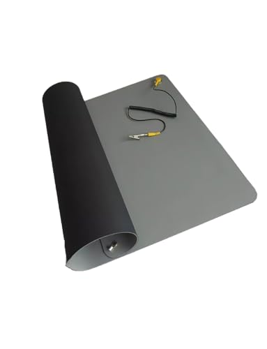 ApuaVireo&Co Antistatikmatten-Set mit Erdungskabel und Handschlaufe, Gummi, Grau, mehrere Größen(70x50x0.1cm) von ApuaVireo&Co
