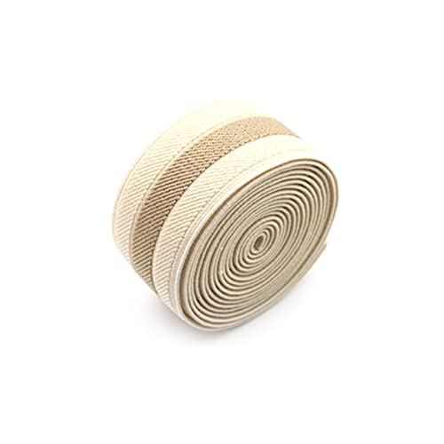 ApuaVireo&Co Gummiband zum Nähen 2 Meter 35mm Spitzenbesatzband Spitzenband Zopf Gurtband DIY Nähen Kleidung Zubehör(Beige Khaki) von ApuaVireo&Co