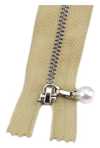 ApuaVireo&Co Metall-Nähreißverschlüsse aus Nylon, 5 Stück, 15–70 cm, Verschiedene Größen, Mehrfarbig, for Heimwerkerarbeiten, Taschen, Schneiderei(Khaki,Close End 30Cm) von ApuaVireo&Co