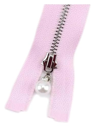 ApuaVireo&Co Metall-Nähreißverschlüsse aus Nylon, 5 Stück, 15–70 cm, Verschiedene Größen, Mehrfarbig, for Heimwerkerarbeiten, Taschen, Schneiderei(Roze,Open End 50Cm) von ApuaVireo&Co