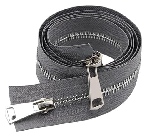 ApuaVireo&Co Nylon-Reißverschlüsse Nr. 8, Zweiwege-Trennung, 20–22 cm, Silberne Metallzähne, Kupfergewebe, grau, 1 Stück ApuaVireo&Co Nylon-Reißverschlüsse Nr. 8, Zweiwege-Trennung, 20–22 cm, Silberne Metallzähne, Kupfergewebe, grau, 1 Stück von ApuaVireo&Co