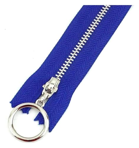 ApuaVireo&Co Nylon-Reißverschlüsse mit Metallzähnen, 5 Stück, Mehrfarbig, 15–70 cm, for DIY-Näharbeiten, Basteln, Taschen(Blue,Close End 18Cm) von ApuaVireo&Co