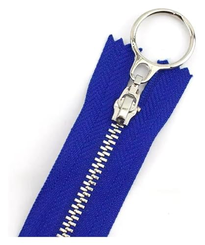 ApuaVireo&Co Nylon-Reißverschlüsse mit Metallzähnen, 5 Stück, Mehrfarbig, 15–70 cm, for DIY-Näharbeiten, Basteln, Taschen(Blue Type 2,Open End 70Cm) von ApuaVireo&Co