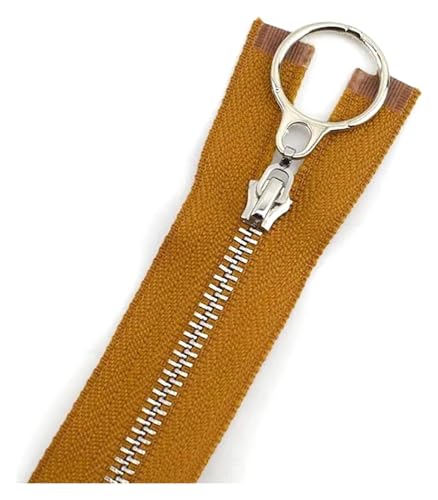 ApuaVireo&Co Nylon-Reißverschlüsse mit Metallzähnen, 5 Stück, Mehrfarbig, 15–70 cm, for DIY-Näharbeiten, Basteln, Taschen(Brown Type 2,Open End 70Cm) von ApuaVireo&Co